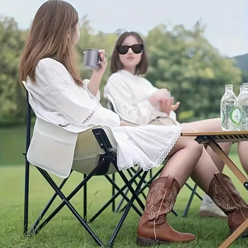 6pc Camping chair, lawn chair, portable folding chair, suitable for camping, beach, travel picnic