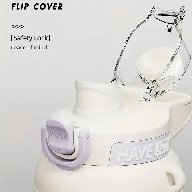 6cp Dual-drink Cup, Insulated Water Bottle, Stainless Steel Non-Slip Pop-Up Water Cup, Outdoor Gym Sports Fitness Supplies