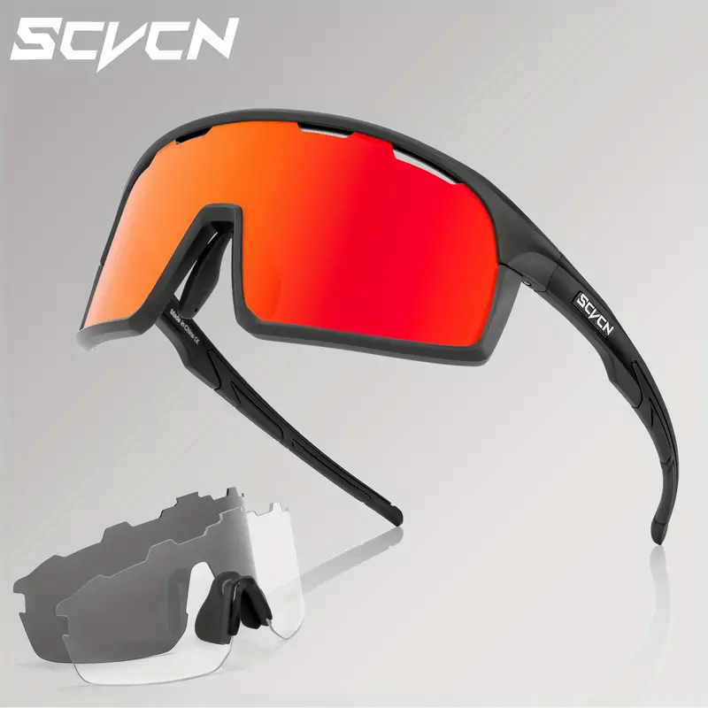 ProShield Sports Wraparound Sunglasses - Ultimate Outdoor Eye Protection for Men and Women, Unobstructed Peripheral Vision, Windproof, Dustproof, Debrisproof - Perfect for Fishing, Bike Cycling, MTB, Mountain Bike, Bicycle Riding, Driving, Hiking, Golf, B