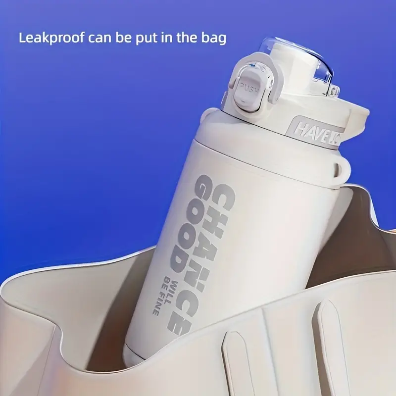 6cp Dual-drink Cup, Insulated Water Bottle, Stainless Steel Non-Slip Pop-Up Water Cup, Outdoor Gym Sports Fitness Supplies