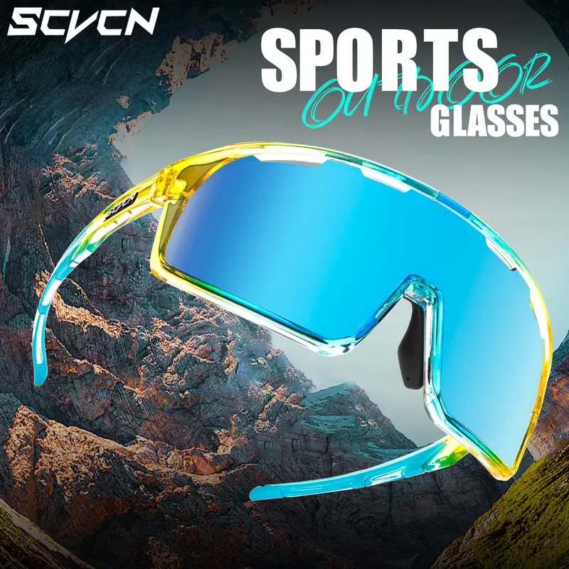 ProShield Sports Wraparound Sunglasses - Ultimate Outdoor Eye Protection for Men and Women, Unobstructed Peripheral Vision, Windproof, Dustproof, Debrisproof - Perfect for Fishing, Bike Cycling, MTB, Mountain Bike, Bicycle Riding, Driving, Hiking, Golf, B