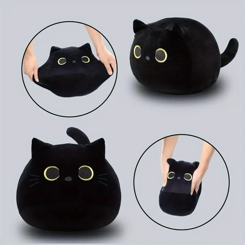 Plush Black Cat Toy, Plush Cat Pillow, Plush Doll, Cat-shaped Plush Pillow, Animal-filled Plush Pillow, Plush Toy, Cat-shaped Design, Sofa Pillow Decoration, Doll