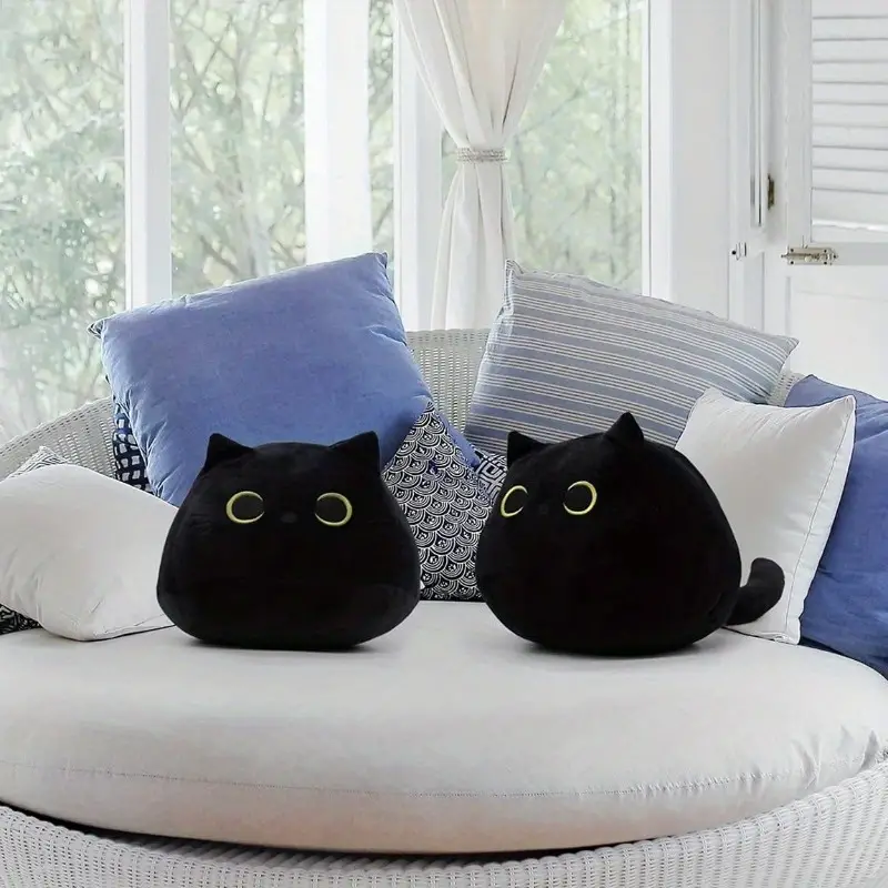 Plush Black Cat Toy, Plush Cat Pillow, Plush Doll, Cat-shaped Plush Pillow, Animal-filled Plush Pillow, Plush Toy, Cat-shaped Design, Sofa Pillow Decoration, Doll