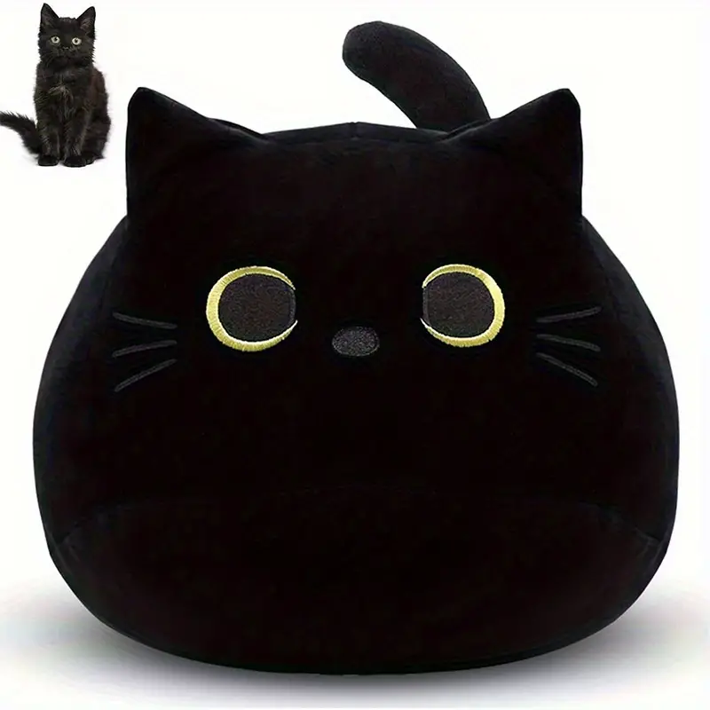 Plush Black Cat Toy, Plush Cat Pillow, Plush Doll, Cat-shaped Plush Pillow, Animal-filled Plush Pillow, Plush Toy, Cat-shaped Design, Sofa Pillow Decoration, Doll