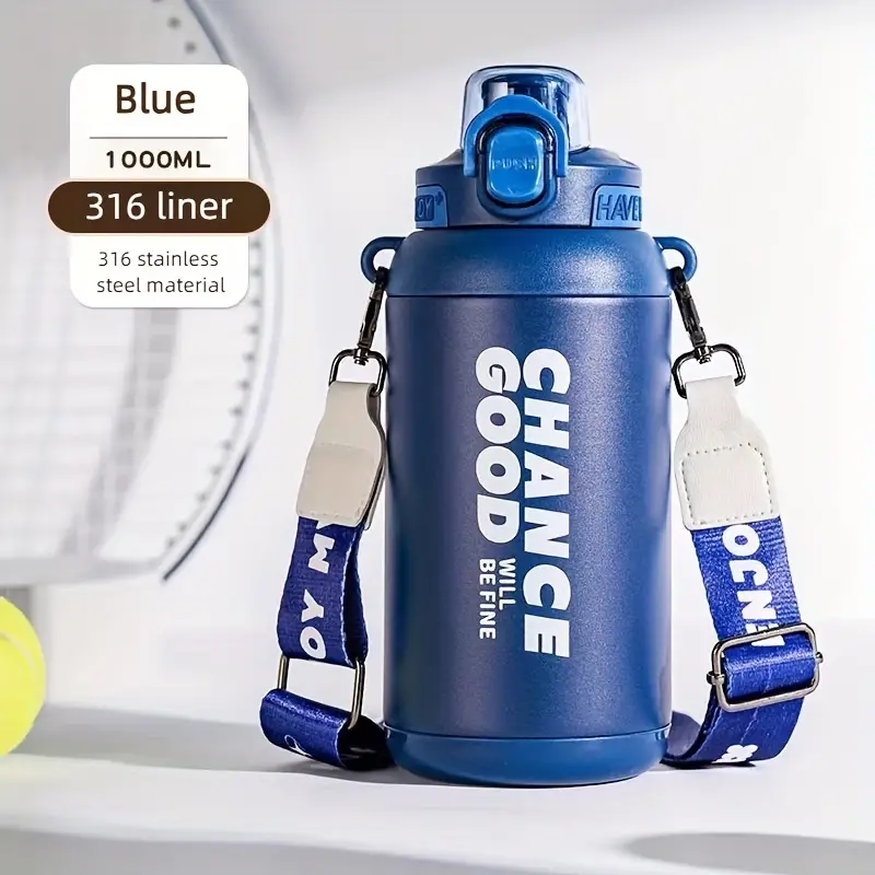 Dual-drink Cup, Insulated Water Bottle, Stainless Steel Non-Slip Pop-Up Water Cup, Outdoor Gym Sports Fitness Supplies