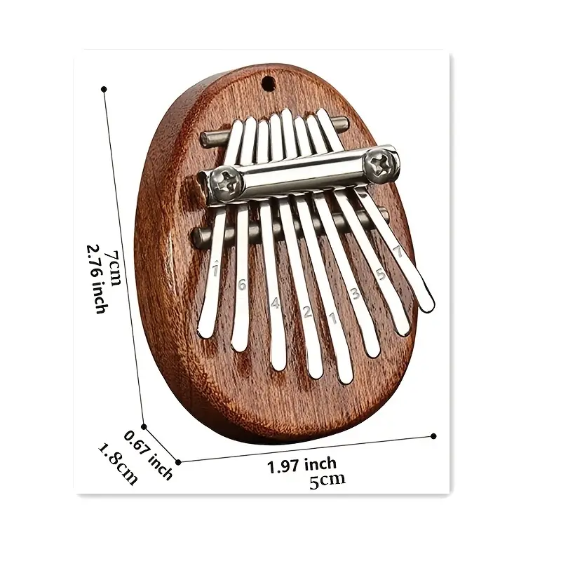 Baiks 8 Key Mini Kalimba High Quality Exquisite Finger Thumb Piano Marimba Musical Good Accessory Pendant Gift, Christmas And Halloween Gift, Thanksgiving Gift