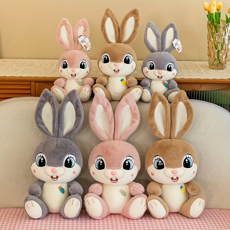 1pc 35cm/13.8inch Cute Bunny Plush Doll, Lovely Stuffed Animal Plush Toy For Easter