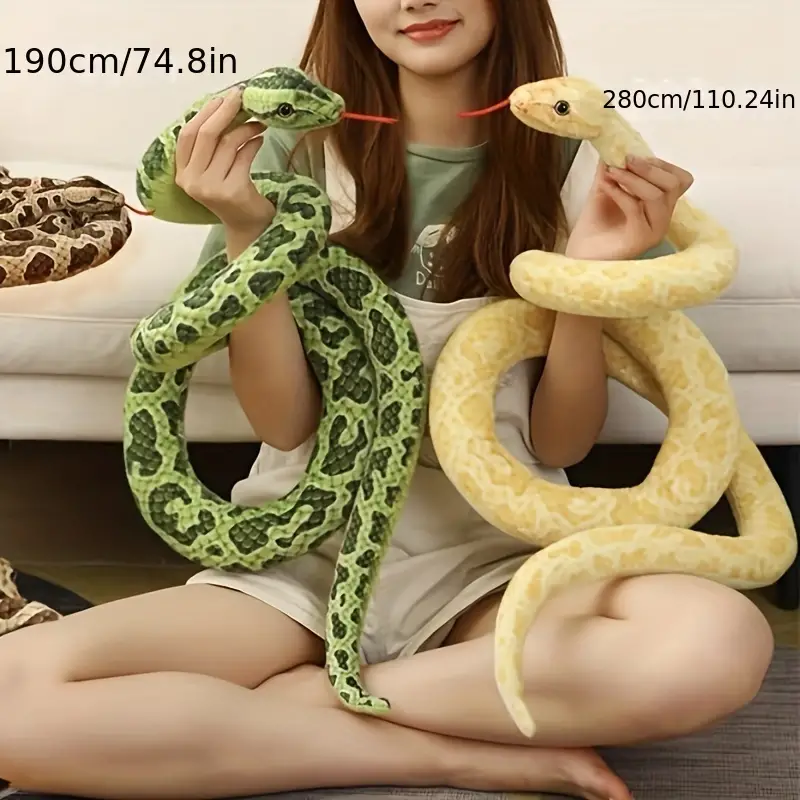 Giant Snake Plush Toy, Big Cobra, Oversized Stuffed Animal Toys Gifts For Kids