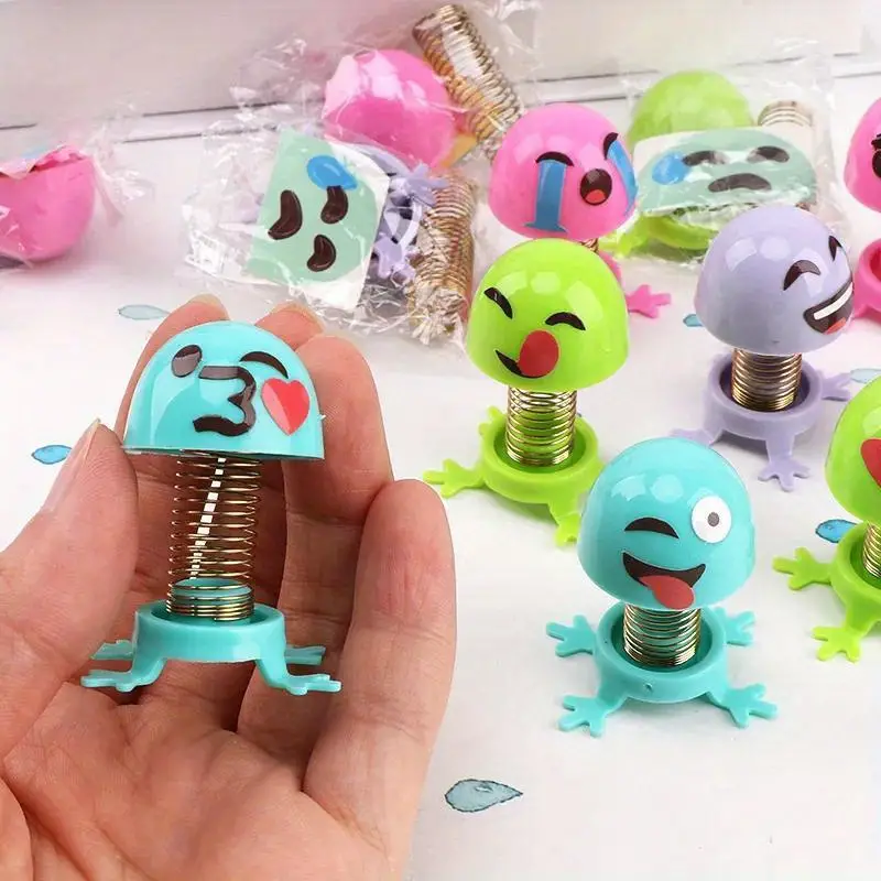 20pcs Cute Mini Spring Bounce Ball Toy Treat Birthday Guest Gift Baby Shower Party Favor Jumping Finger Game Pinata Stuffers