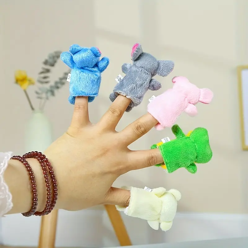 Baikh 10pcs Mini Animal Finger Puppets Set, Small Cartoon Animal Finger Toys, Educational Family Time Story Time Toys, Party Favors For Shows, Playtime, Schools easter gift