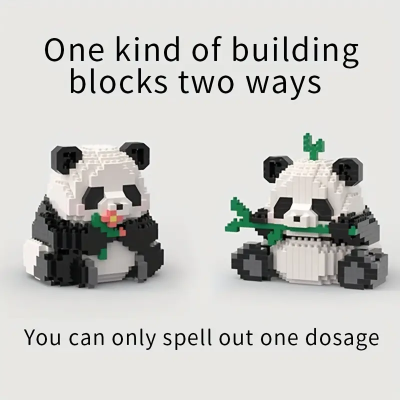 Panda Building Block Toys, A Box Of Two Ways To Play, Holiday Gift, Birthday Gift, Christmas Halloween Gift