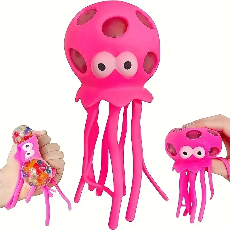 Octopus Squishy Stress Ball, Ocean Animal Squeeze Toy, Water Beads Ball, Sensory Ball Fidget Toy For Classroom Prizes, Squishy Toy, Bath Toy