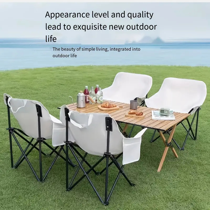 Camping chair, lawn chair, portable folding chair, suitable for camping, beach, travel picnic