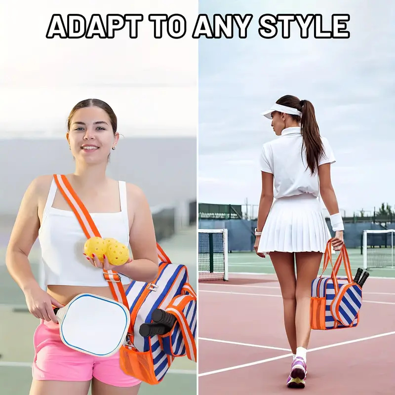 Stylish Pickleball Storage Bag For Women, Outdoor Training Sports Racket Carrier Bag With Side Pocket