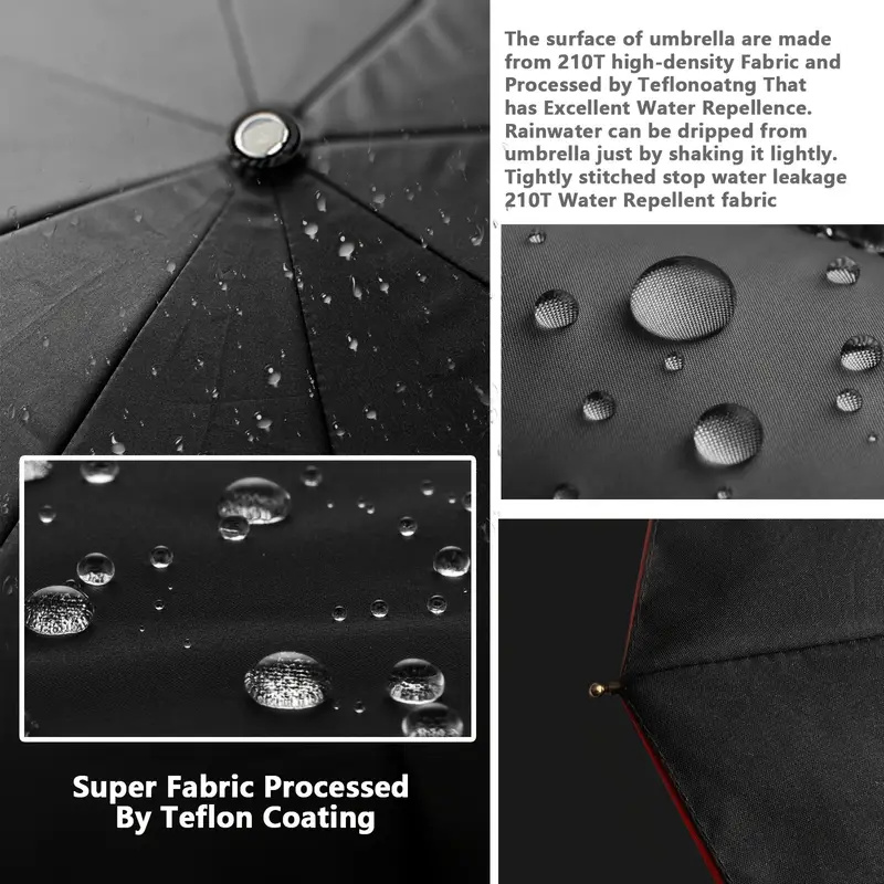 Windproof Travel Umbrella With Double Canopy, Auto Open/Close Function, Reinforced Fiberglass Frame – UPF 50+ Protection, Compact Folding Design, Water Resistant 210T Fabric – All-Weather Sun & Rain Outdoor Use