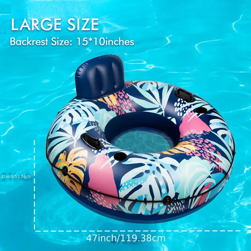 Inflatable River Tube Float, 47 Inches Heavy Duty Lake Pool Floats, Premium River Floaties for Adults