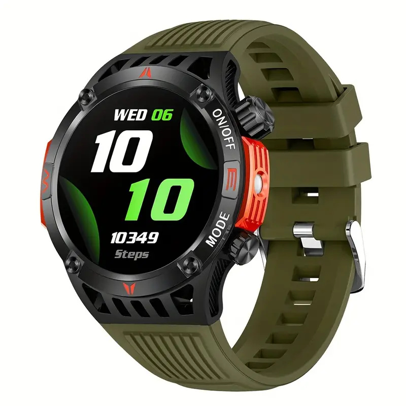 Smart watch, wireless answer and call, SOS outdoor watch, outdoor sports watch, LED light, IP68 waterproof, compass fitness tracker, pedometer, multimedia message display, suitable for Android, Apple, Samsung, mobile phones, men's and women's smart watche