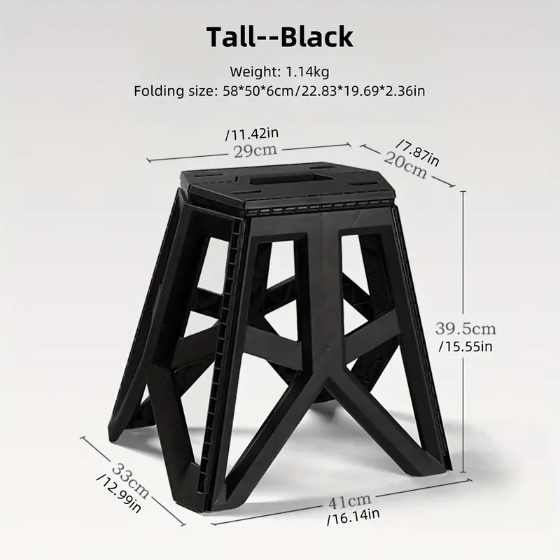 Outdoor portable folding stool High stool Camping portable plastic stool stool barbecue stool casual fishing stool Large folding stool