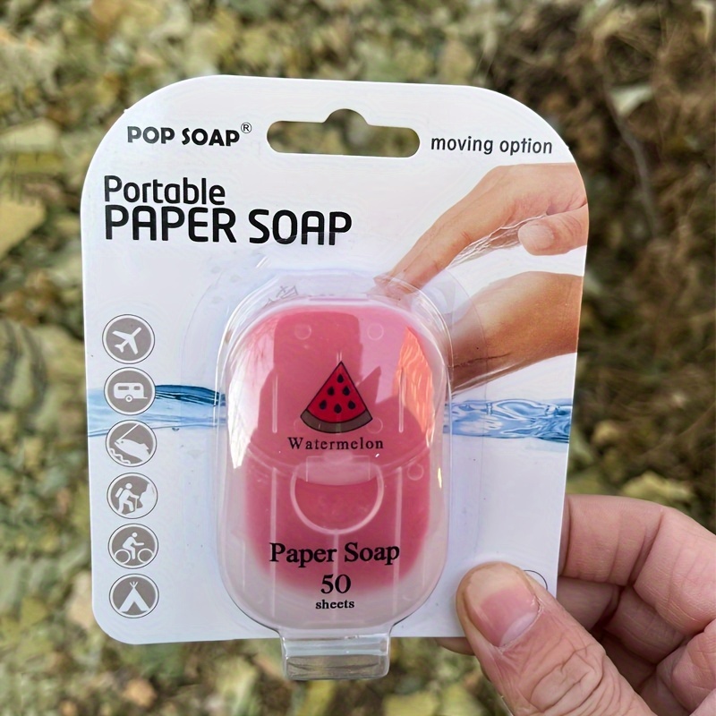 50pcs Outdoor Travel, Camping, And Hiking Portable Paper Soap, Disposable Soap, Personal Care Cleaning Soap