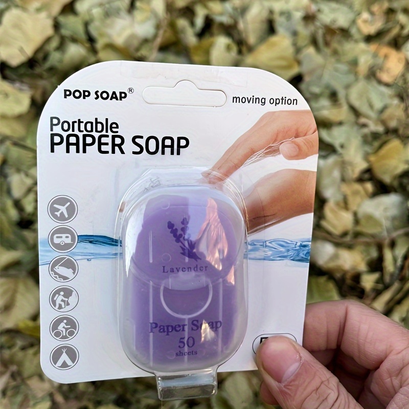 50pcs Outdoor Travel, Camping, And Hiking Portable Paper Soap, Disposable Soap, Personal Care Cleaning Soap