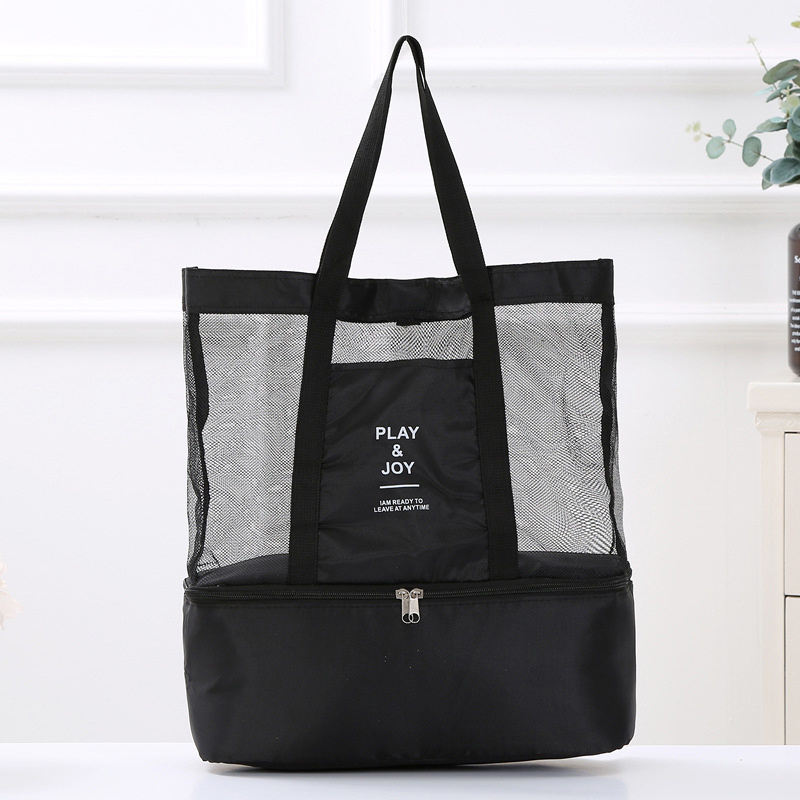 Women's High Capacity Mesh Transparent Bag - Perfect for Picnics, Beach Trips, Office Lunches & More!