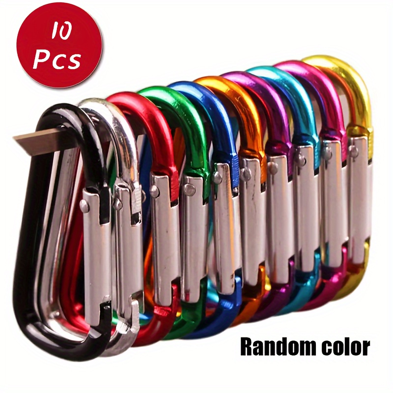 10pcs Heavy Duty Alloy Carabiners, Durable Clip Buckle, Perfect For Camping, Hiking, And Climbing