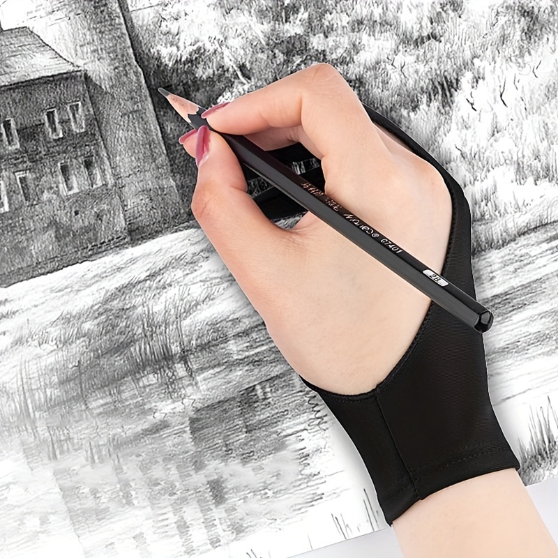 Artist's Comfort Drawing Glove – Smooth Glide, Breathable Knit, Anti-Fouling, Easy-Care Polyamide Fabric