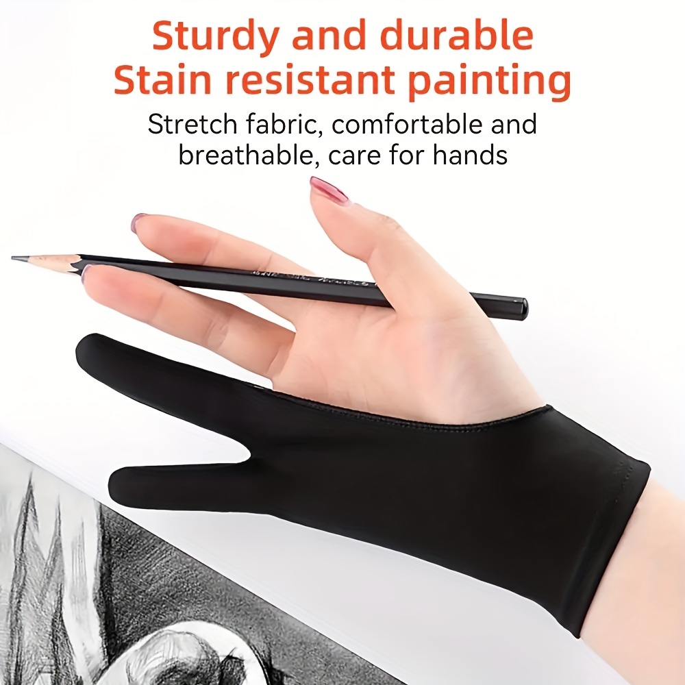 Artist's Comfort Drawing Glove – Smooth Glide, Breathable Knit, Anti-Fouling, Easy-Care Polyamide Fabric