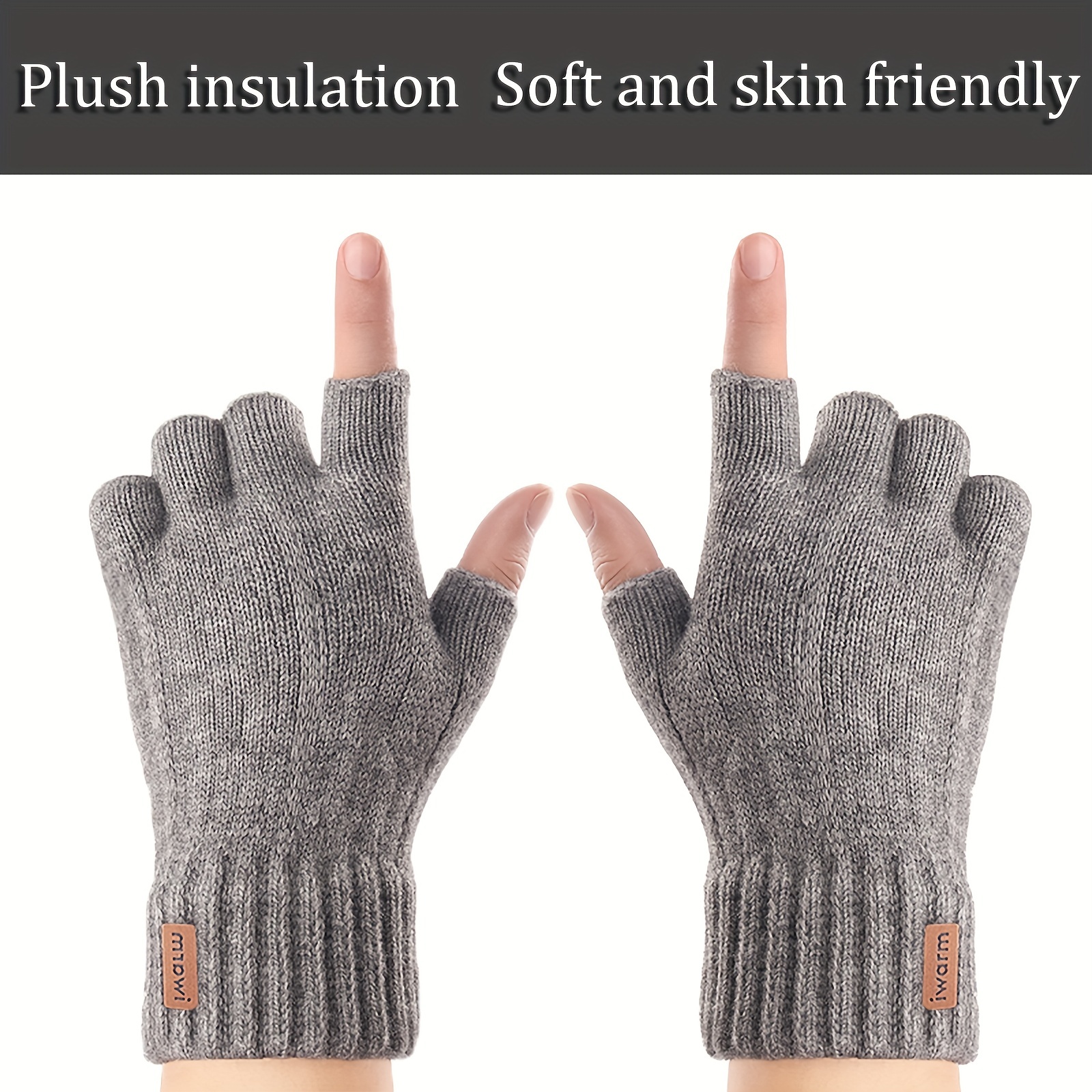 Luxurious Alpaca Wool Half-Finger Gloves - Ultra-Warm & Soft for Cool Weather - Fashionable Design - Premium Blend, Versatile Winter Accessory