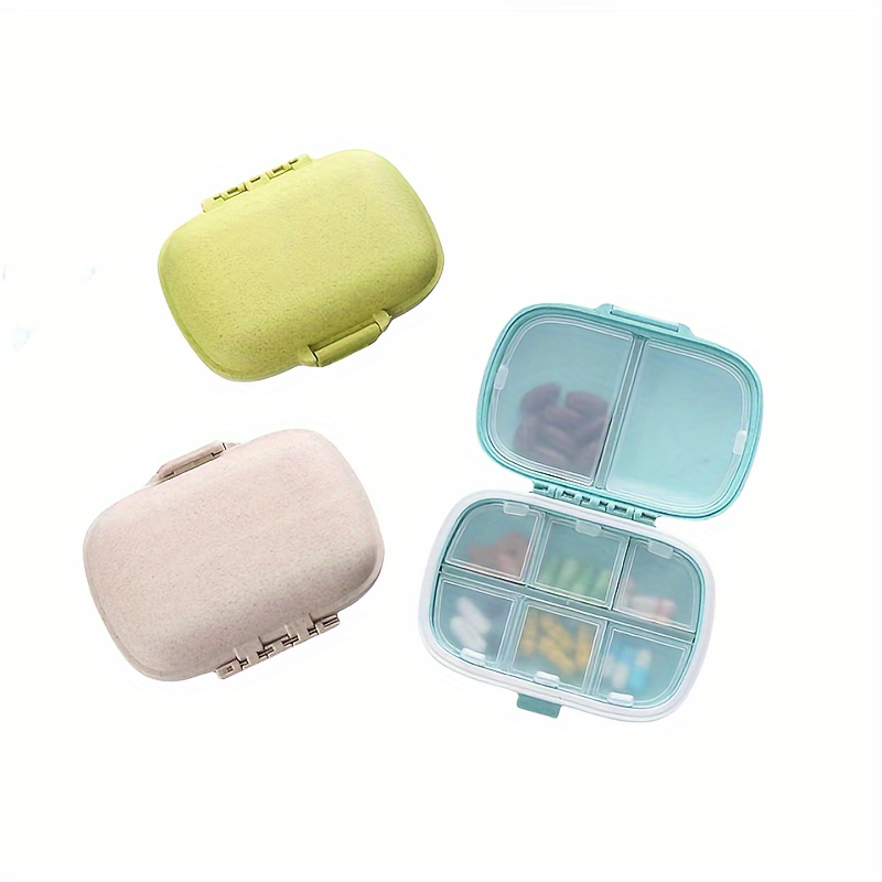 1pc Portable Pill Box For Travel, 8 Compartments For Medicine And Vitamins, Fits In Pocket Or Purse, Secure Storage For Daily Doses