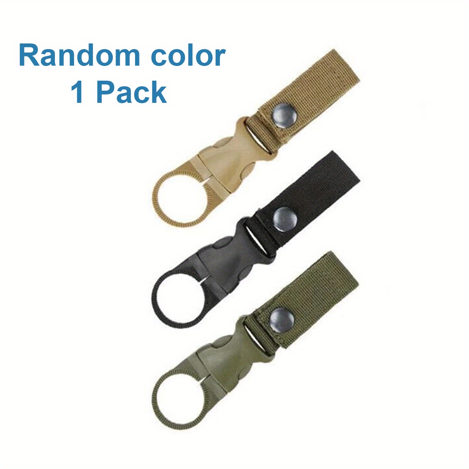 1pc Tactical Bottle Holder Carabiner Clip – Denim Molle System Accessory with Secure Elastic Buckle for Hands-Free Outdoor Hydration – Ideal Father's Day Gift, Uncharged Portable Water Bottle Hook