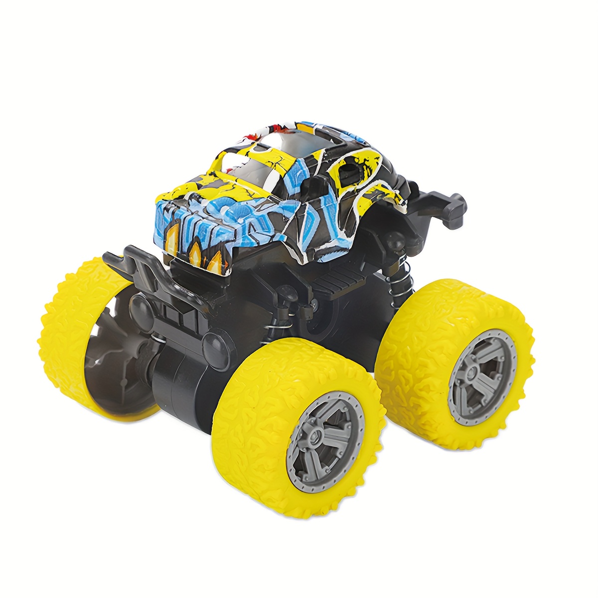 1pc Cool Inertial Four-Wheel Drive Stunt Car - 360° Rotatable, Weather Resistant, ABS Material, Push-to-Operate, Wind-Powered, Wireless-Free, Perfect for Halloween, Christmas, Thanksgiving Gift-Giving