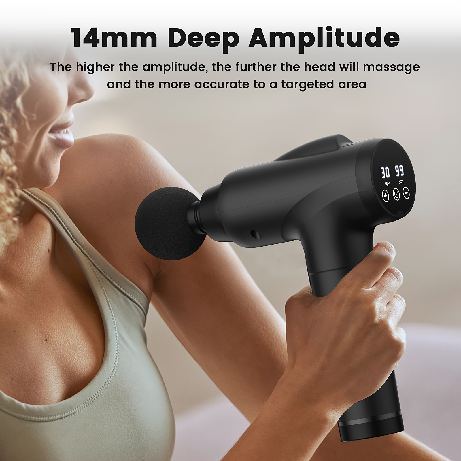 1pc Professional Deep Tissue Massage Gun - 9 Interchangeable Heads, 30 Adjustable Speeds, Rechargeable Lithium Battery, Whole Body Muscle Relaxation for Athletes and Fitness Enthusiasts - Metal and Plastic Construction, Unscented, and Portable