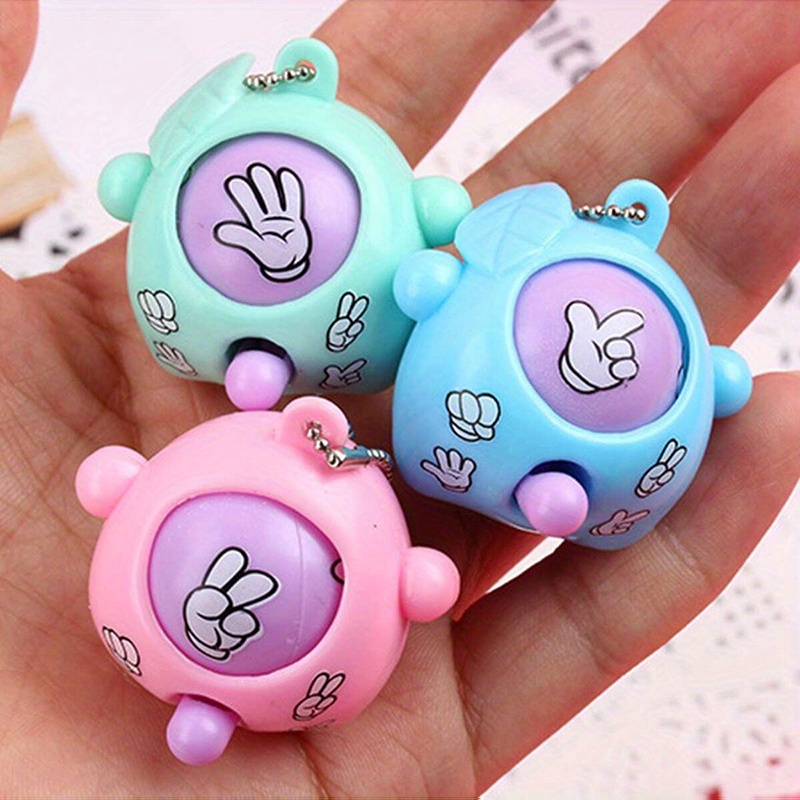 Baiks 10pcs Mini Rock-paper-scissors Game Keychain Cute Fun Fidget Toys, Key Chain Ring Purse Bag Backpack Charm Stress Reduction Party Favors Toy Friends Gift