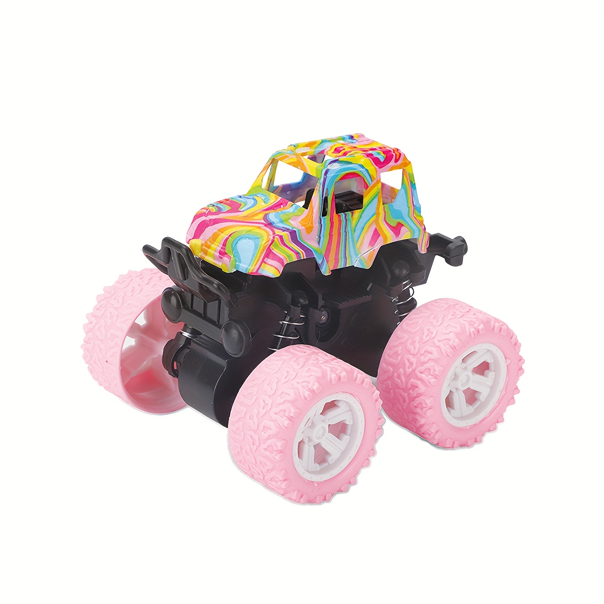 1pc Cool Inertial Four-Wheel Drive Stunt Car - 360° Rotatable, Weather Resistant, ABS Material, Push-to-Operate, Wind-Powered, Wireless-Free, Perfect for Halloween, Christmas, Thanksgiving Gift-Giving