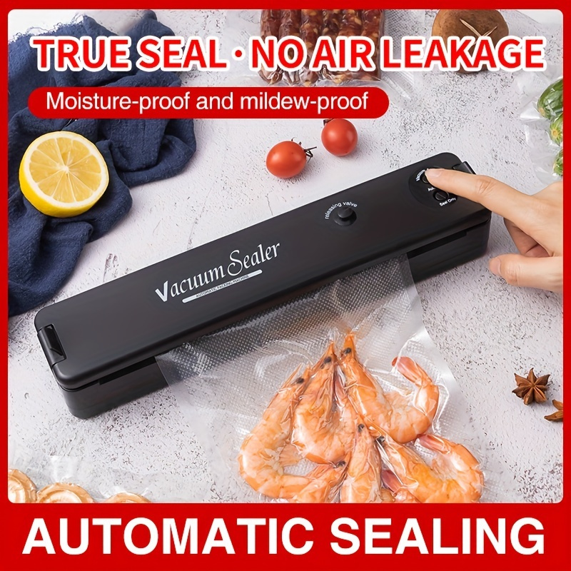 11pcs/set 60pcs Fully Automatic Vacuum Sealer with 10 Textured Bags - One Button Operation for Food Air Sealing System - Preserve Freshness and Extend Shelf Life