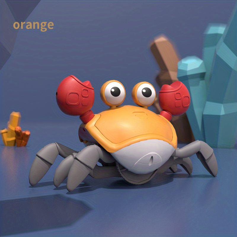 Crawling Crab Interactive Toy - Light-Up, Music, Dancing, Electric Induction, Sensory Stimulation, Battery Powered, Tummy Time Essential for Toddler Boys and Girls - Fun, Educational, and Safe