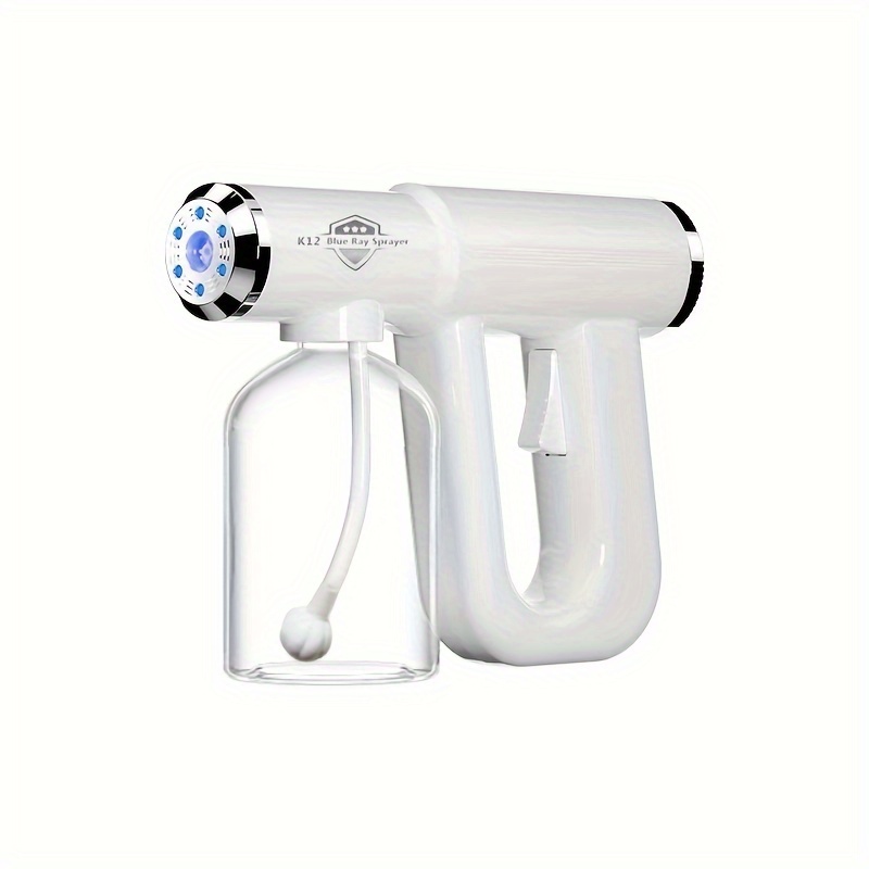 K12 Professional Nano Spray Gun Disinfectant Fogger Machine: Rechargeable Atomizer & Cordless Handheld Nano Steam Gun With Blue Light For Touchless Sanitization