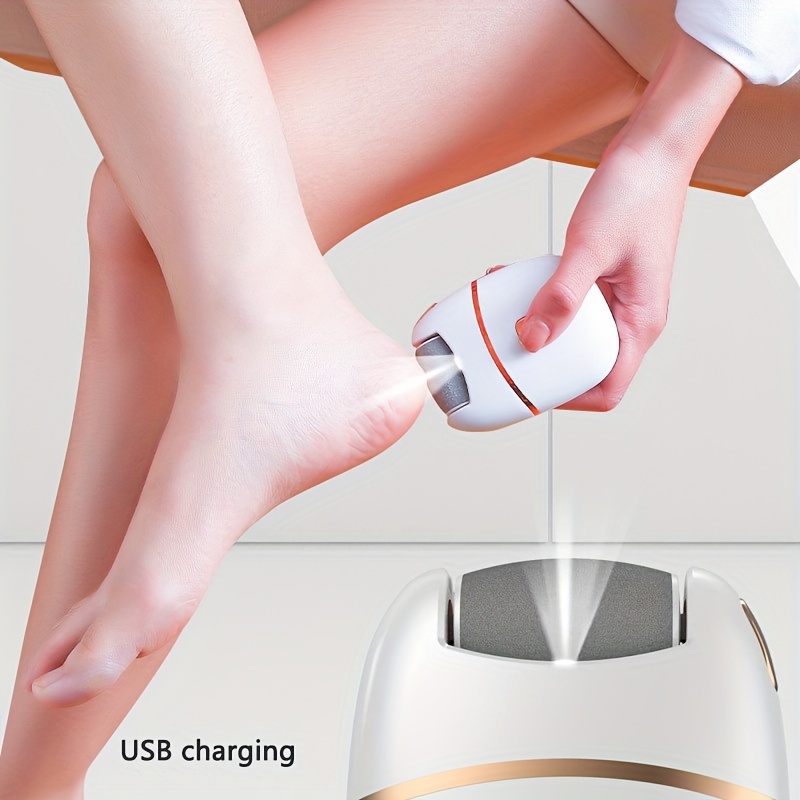 1pc Rechargeable Electric Foot Grinder - Dual-Thickness Grinding Heads for Thick Leather Polishing, USB Charging, Lithium Battery Powered, Portable and Easy to Use