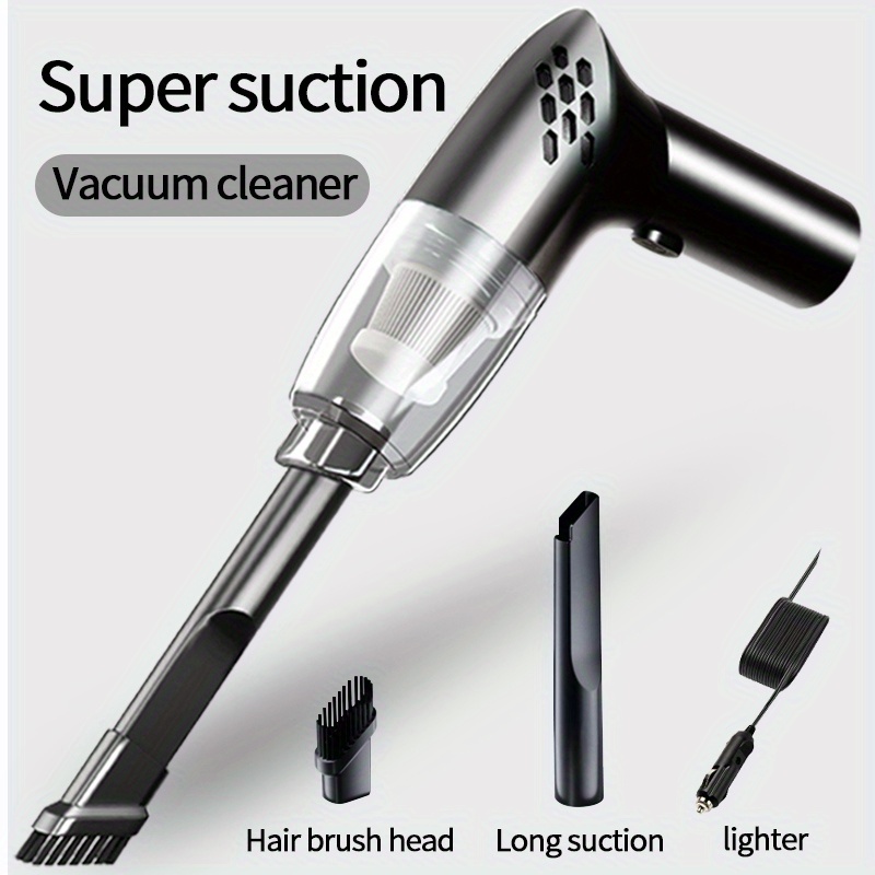 High-Suction Handheld Car Vacuum Cleaner - Accessory Kit, Cloth Filter, Extended 5m Cord, and Low-Noise Design