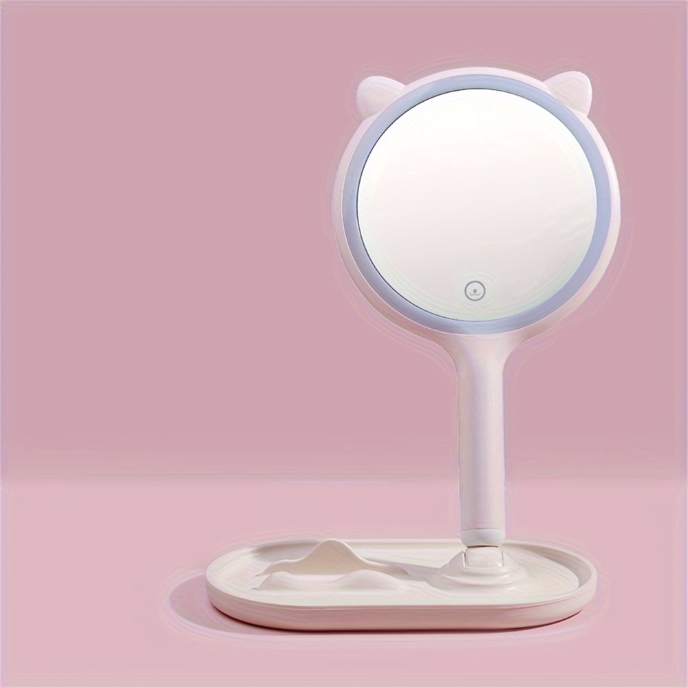 LED Makeup Mirror With Light USB Rechargeable Makeup Mirror Portable Makeup Dormitory Mirror