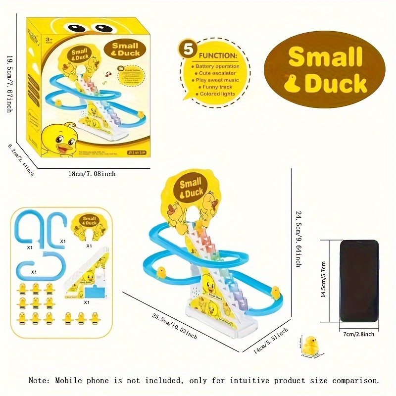 6pcs Easter Wonder - Ducklings Stair Climbing Slide Toy Set, Electric Light & Melody Fun, Educational Gift for Boys & Girls, Interactive Playtime Joy for Holidays