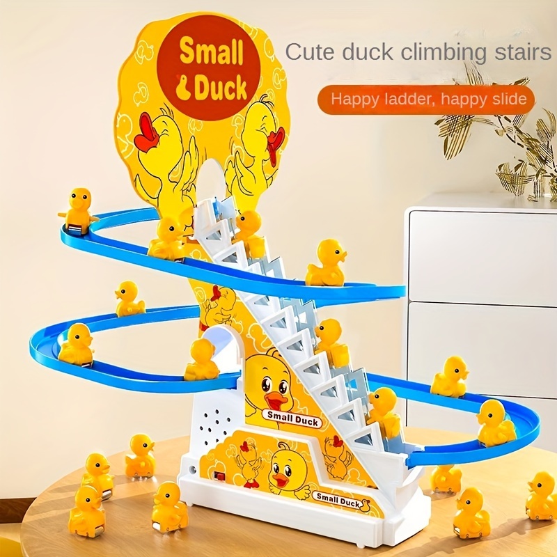 6pcs Easter Wonder - Ducklings Stair Climbing Slide Toy Set, Electric Light & Melody Fun, Educational Gift for Boys & Girls, Interactive Playtime Joy for Holidays