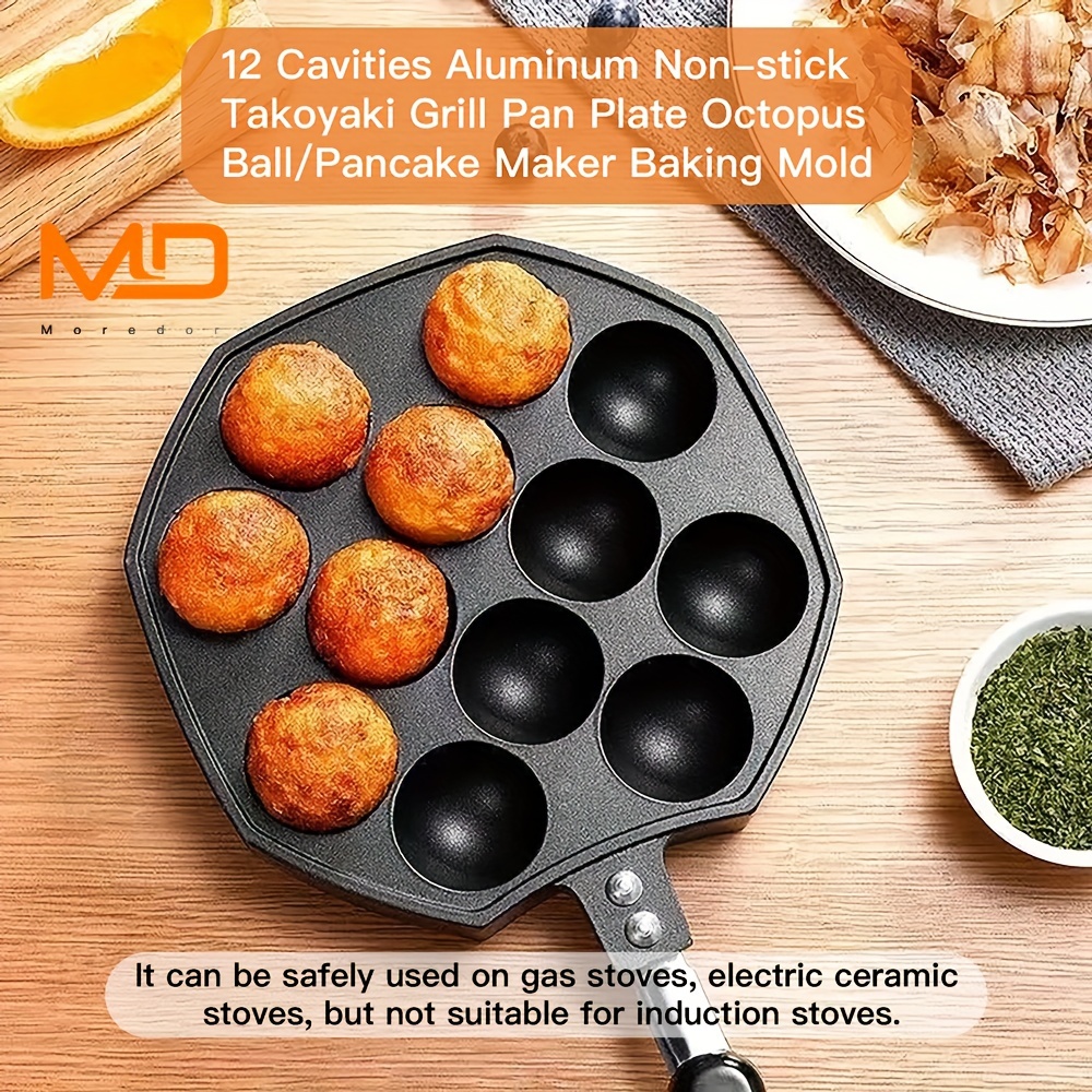 1pc Non-Stick Takoyaki Frying Pan Perfect For Home And Restaurant Use, Ideal For Making Octopus Balls, Shrimp Molds, And Other Snacks, Kitchen Must-Have