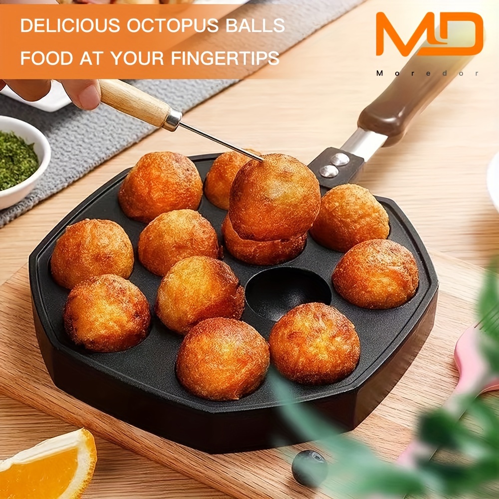 1pc Non-Stick Takoyaki Frying Pan Perfect For Home And Restaurant Use, Ideal For Making Octopus Balls, Shrimp Molds, And Other Snacks, Kitchen Must-Have