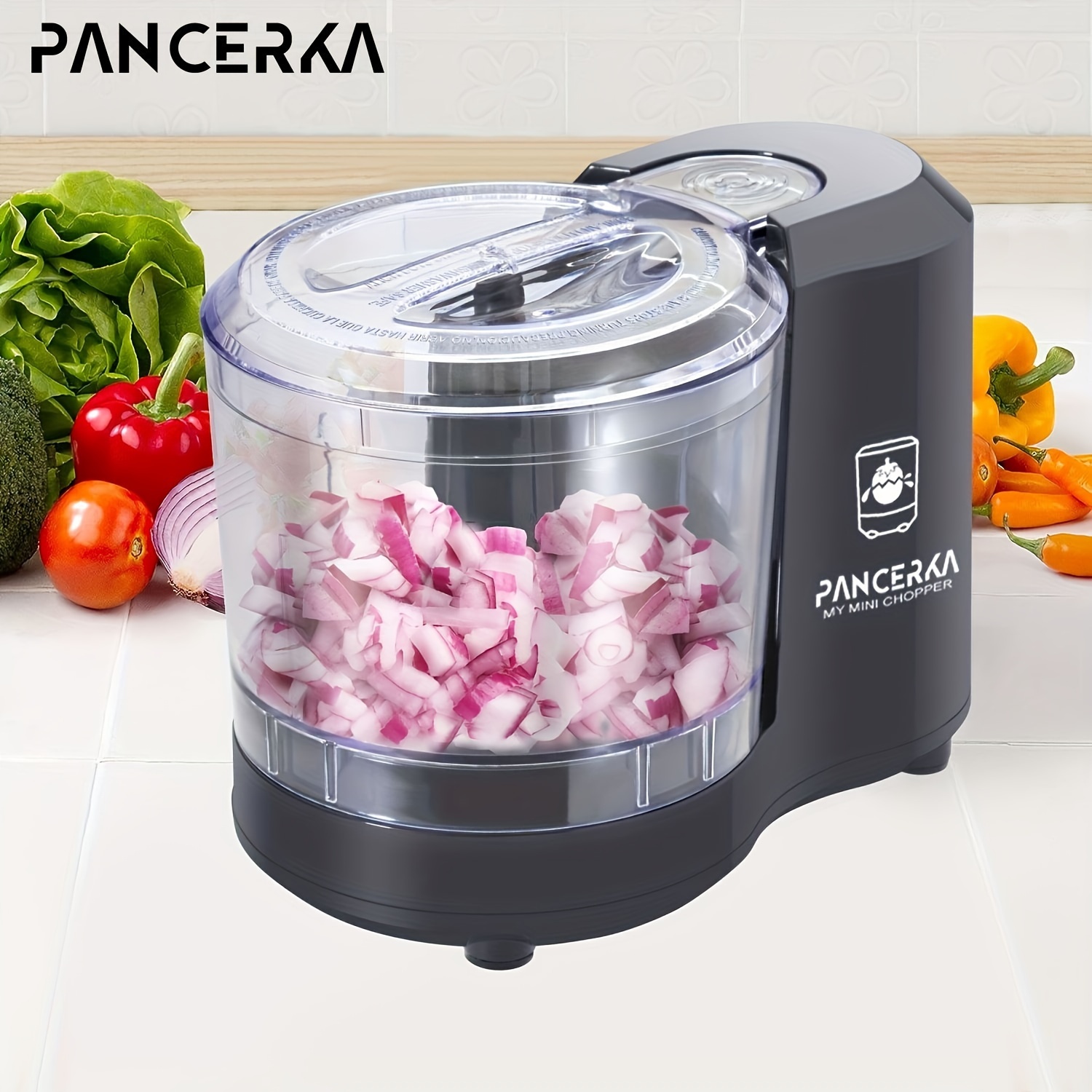 3-Cup Efficient Electric Food Chopper, 150W - Compact Vegetable Processor for Dicing, Mincing & Pureeing, User-Friendly Kitchen Gadget, Ideal for Quick Meal Prep, Stylish Black Design