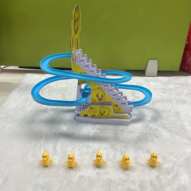 6pcs Easter Wonder - Ducklings Stair Climbing Slide Toy Set, Electric Light & Melody Fun, Educational Gift for Boys & Girls, Interactive Playtime Joy for Holidays