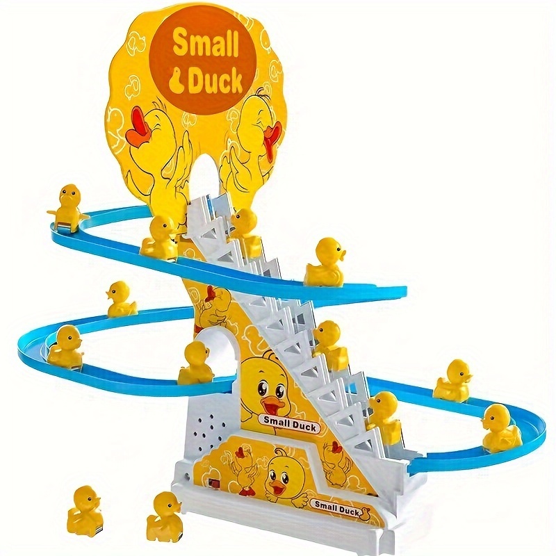 6pcs Easter Wonder - Ducklings Stair Climbing Slide Toy Set, Electric Light & Melody Fun, Educational Gift for Boys & Girls, Interactive Playtime Joy for Holidays