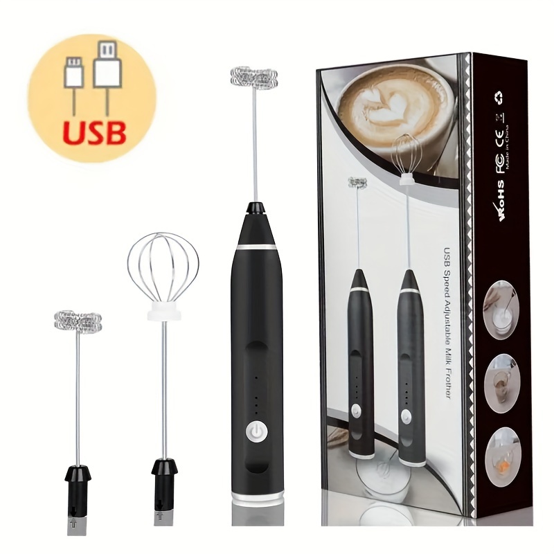 Effortless USB-Rechargeable Milk Frother - Handheld Mini Blender for velvety Coffee, Cappuccino & Cream - Portable, Perfect for Home & Travel