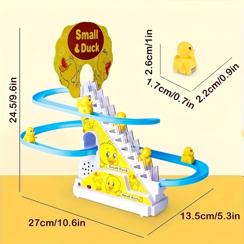 6pcs Easter Wonder - Ducklings Stair Climbing Slide Toy Set, Electric Light & Melody Fun, Educational Gift for Boys & Girls, Interactive Playtime Joy for Holidays